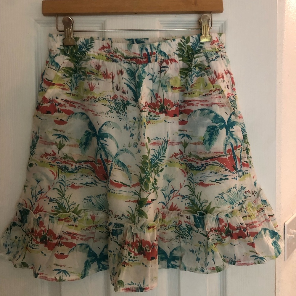 Sigrid Olsen Vibrant Palm Print Mini Skirt
